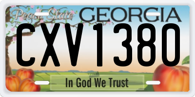 GA license plate CXV1380