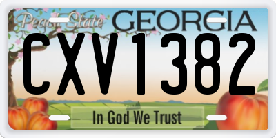 GA license plate CXV1382