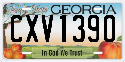GA license plate CXV1390