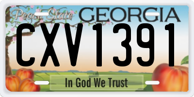 GA license plate CXV1391