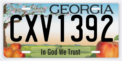 GA license plate CXV1392