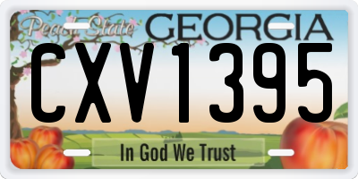 GA license plate CXV1395
