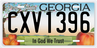 GA license plate CXV1396