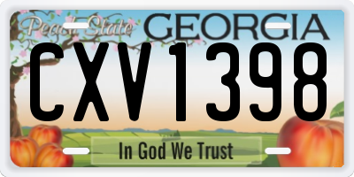 GA license plate CXV1398