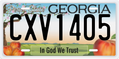 GA license plate CXV1405