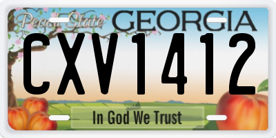 GA license plate CXV1412