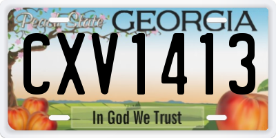 GA license plate CXV1413