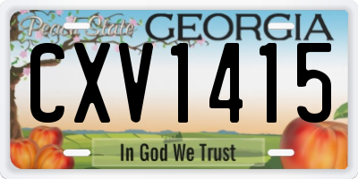 GA license plate CXV1415