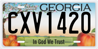 GA license plate CXV1420