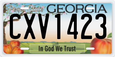 GA license plate CXV1423