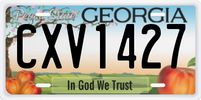 GA license plate CXV1427