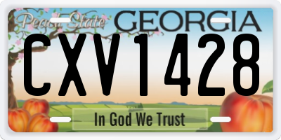 GA license plate CXV1428