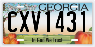 GA license plate CXV1431