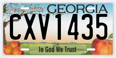 GA license plate CXV1435