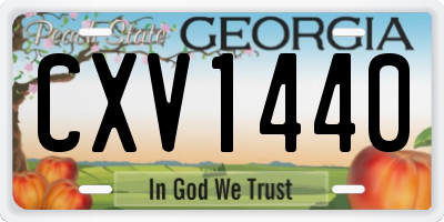 GA license plate CXV1440