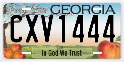 GA license plate CXV1444