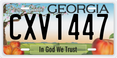 GA license plate CXV1447