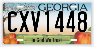 GA license plate CXV1448