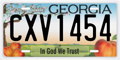 GA license plate CXV1454