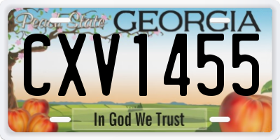 GA license plate CXV1455
