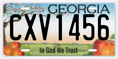 GA license plate CXV1456