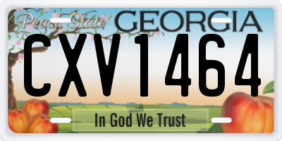 GA license plate CXV1464