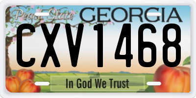 GA license plate CXV1468