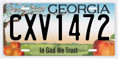 GA license plate CXV1472