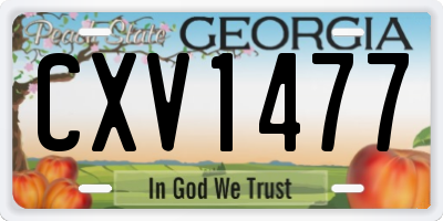 GA license plate CXV1477