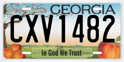 GA license plate CXV1482