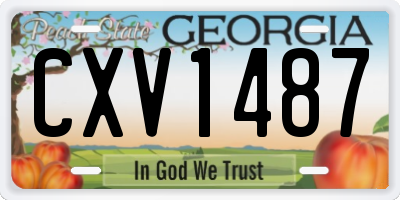 GA license plate CXV1487