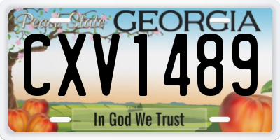 GA license plate CXV1489