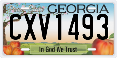 GA license plate CXV1493