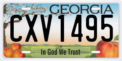 GA license plate CXV1495