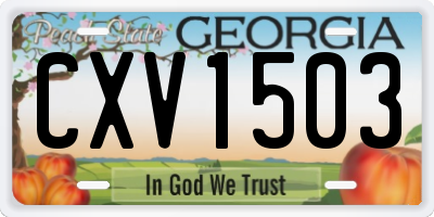 GA license plate CXV1503