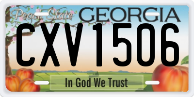 GA license plate CXV1506