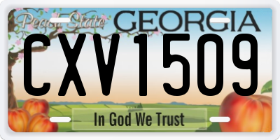 GA license plate CXV1509