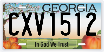 GA license plate CXV1512
