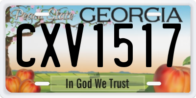 GA license plate CXV1517