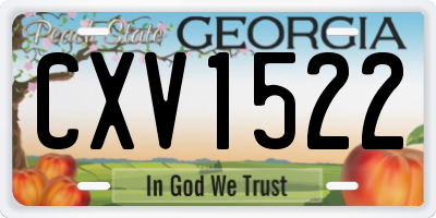 GA license plate CXV1522