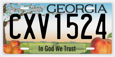 GA license plate CXV1524