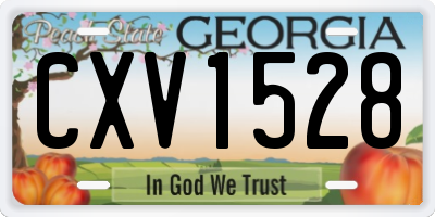 GA license plate CXV1528