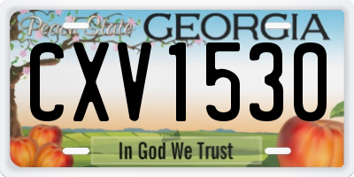 GA license plate CXV1530