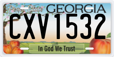 GA license plate CXV1532