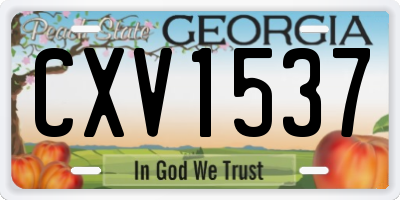 GA license plate CXV1537