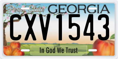 GA license plate CXV1543