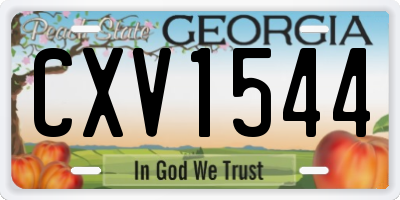 GA license plate CXV1544