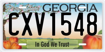GA license plate CXV1548