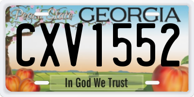 GA license plate CXV1552