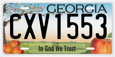 GA license plate CXV1553